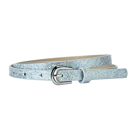 Grofry Belt Multi Holes Design Adjustable Length Waistband Jeans Dress Faux Leather Belt Sequin Decorated Accessory