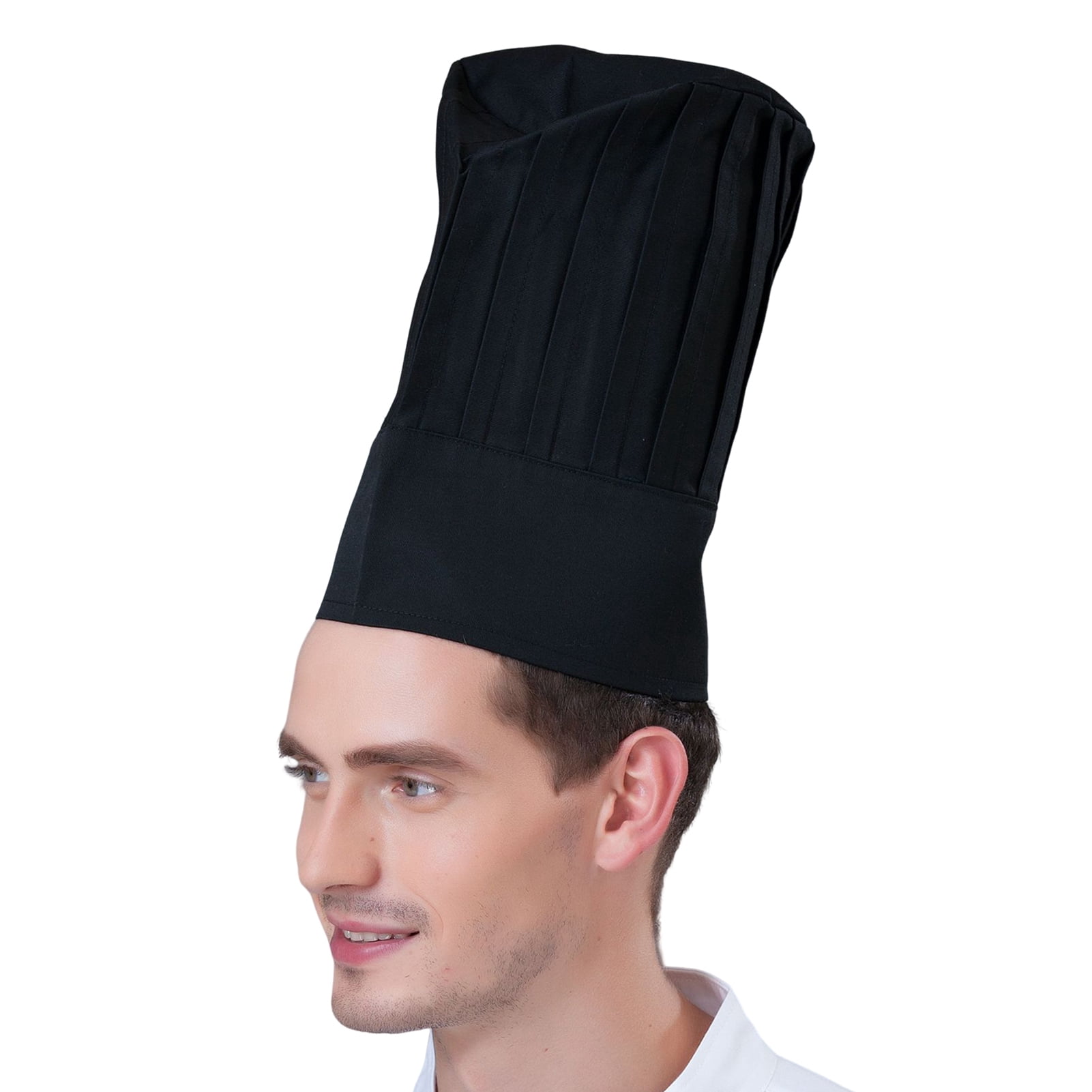 Grofry Chef Hat Unisex Kitchen Hat Hotel Restaurant Cook Cap Pleated ...