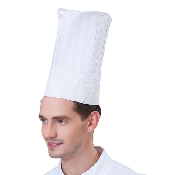 Grofry Chef Hat Unisex Kitchen Hat Hotel Restaurant Cook Cap Pleated Design Waiter Chef Work Cap Topper Hat