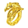 thumbnail image 1 of Grofry Couple Matching Ring 3D Dragon Phoenix Golden Color Open Adjustable Proposal Wedding Ring Anniversary Gift Adult Knuckle Ring Finger Jewelry, 1 of 8