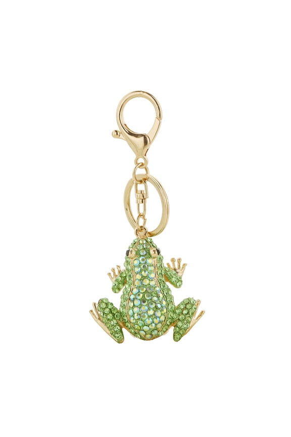 Creative Frog Pendant Keychain Sparkling Rhinestones Inlaid Car Keyring Backpack Bag Charm Keychain Accessories