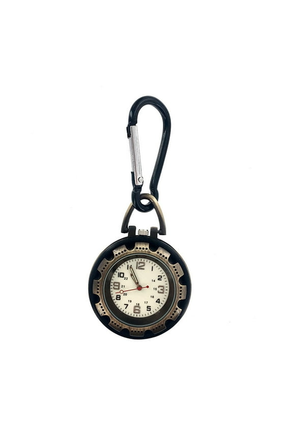 Digital Carabiner Watch Anti-oxidation Shock Resistance Vintage Climbing Hiking Clip on Quartz Watch for Outdoor Cyan