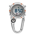 thumbnail image 1 of Grofry Digital Carabiner Watch Luminous Anti-scratch Precise Backpack Belt Pocket Clip on Watch for Outdoor Orange, 1 of 8