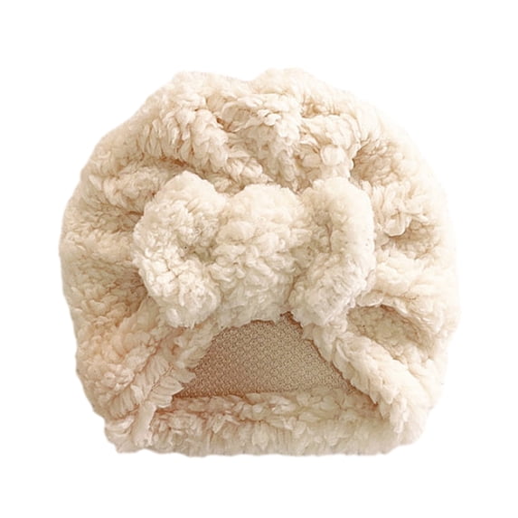 Grofry Fall Baby Hat Cute Knot Bowknot Super Soft Faux Lambswool Thickened Warm Infant Newborn Boy Girls Beanie Cap
