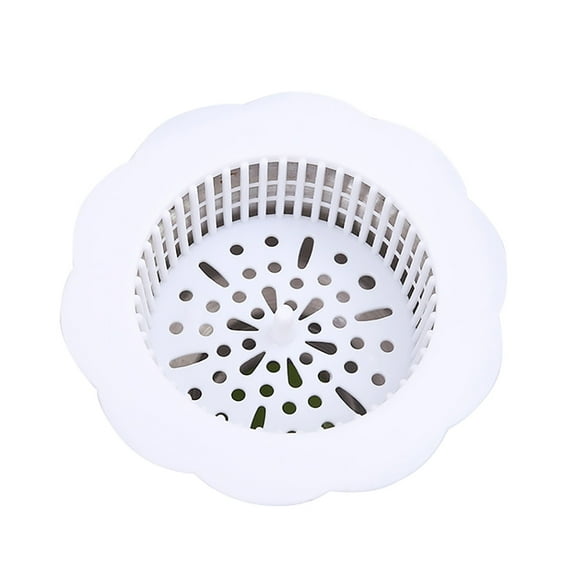 Grofry Flower Shape Sewer Drain Filter Cover Kitchen Basin Sink Strainer Waste Stopper,White