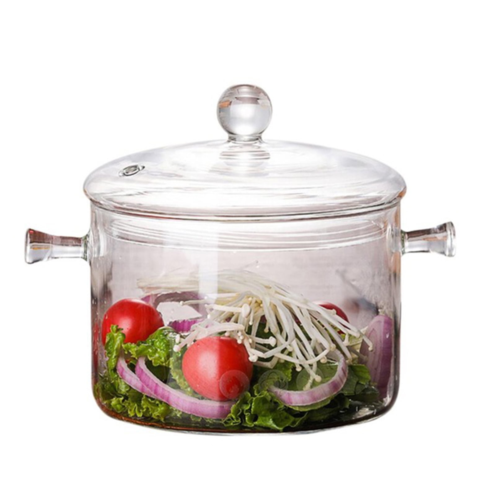 Transparent Glass Soup Pot with Lid Kitchen Cookware Set Nonstick Frying  Pan Transparent Household Heat Resistant Cooking Pot
