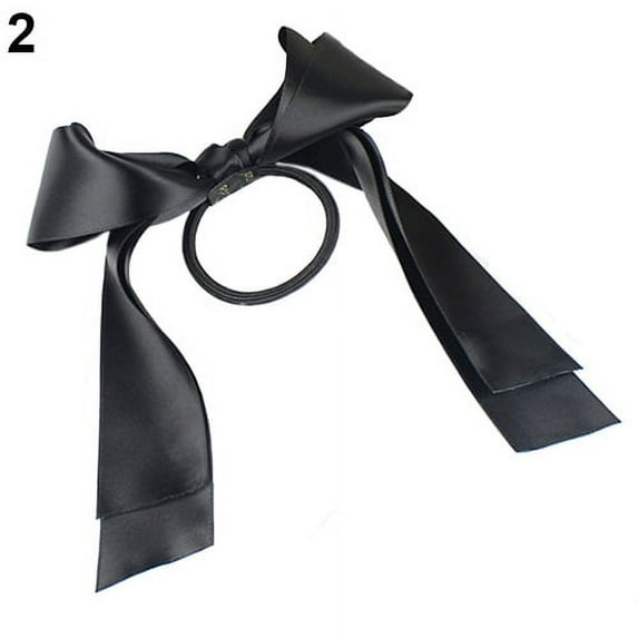 Grofry Hair Band Sweet Women Fashion Satin Ribbon Bow Hair Band Rope Scrunchie Ponytail Holder