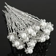 thumbnail image 1 of Grofry Hair Stick 20Packs Wedding Bridal Faux Pearl Rhinestone Flower Pins Clips Silver, 1 of 5