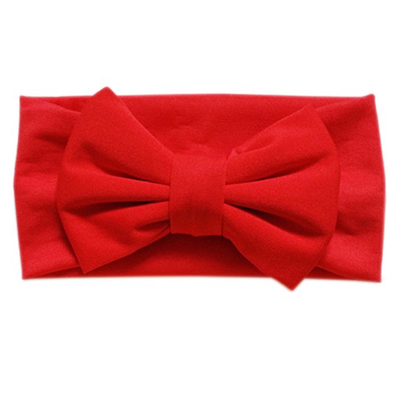 Grofry Headband Baby Toddler Solid Candy Color Bowknot Bow Stretch Hair Band Accessory