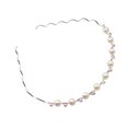 thumbnail image 1 of Grofry Headband Korean Fashion Rhinestone Faux Pearl Wave Pattern Hairpin Hair Band Headband, 1 of 2