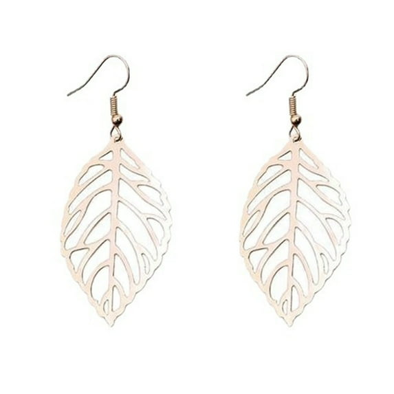 Grofry Hollow Leaf Dangle Drop Earrings Bohemian Charms Pendants Vintage Minimalist Hypoallergenic Jewelry Gift