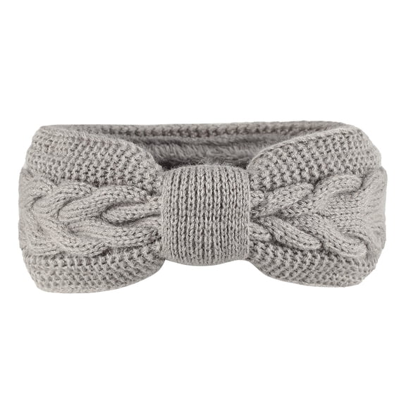 Grofry Knitting Headband Twist Texture Bow Decoration Elastic Band Thickened Plush Lining Headband