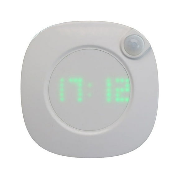 Grofry LED Motion Sensor Night Light Digital Time Display Clock Bedroom Bathroom Lamp 2