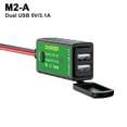 thumbnail image 1 of Grofry M.2 3.1A/4.8A SAE to USB Type-C Motorcycle Voltmeter ON/Off Switch Fast Charger Black M2-A, 1 of 3