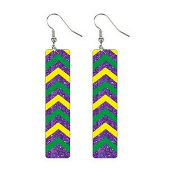 Grofry Mardi Gras 1 Pair Women Hook Earrings Mardi Gras Carnival Alpaca Champagne Bottle Acrylic Earrings Party Accessories