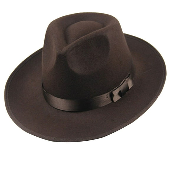 Grofry Men Women Sun Visor Hard Felt Wide Brim Fedora Panama Hat Autumn Vintage Cap