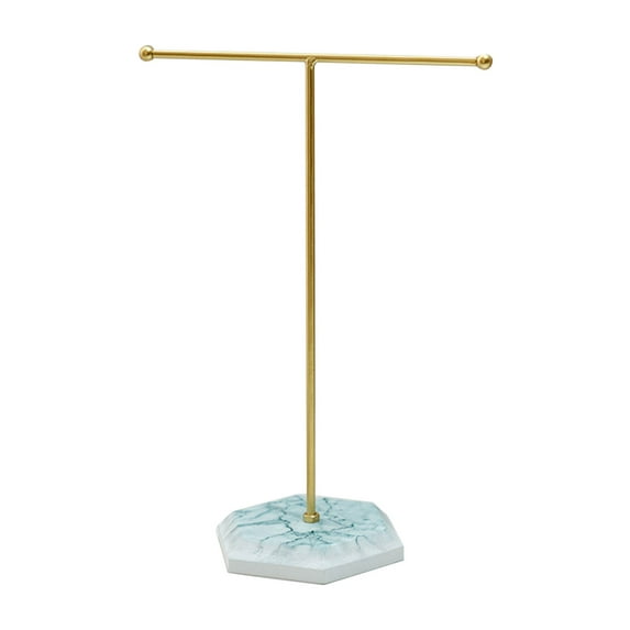 Grofry Metal T-shaped Jewelry Display Stand Necklace Holder with Stable Base Necklace Bracelet Storage Rack Jewelry Organizer
