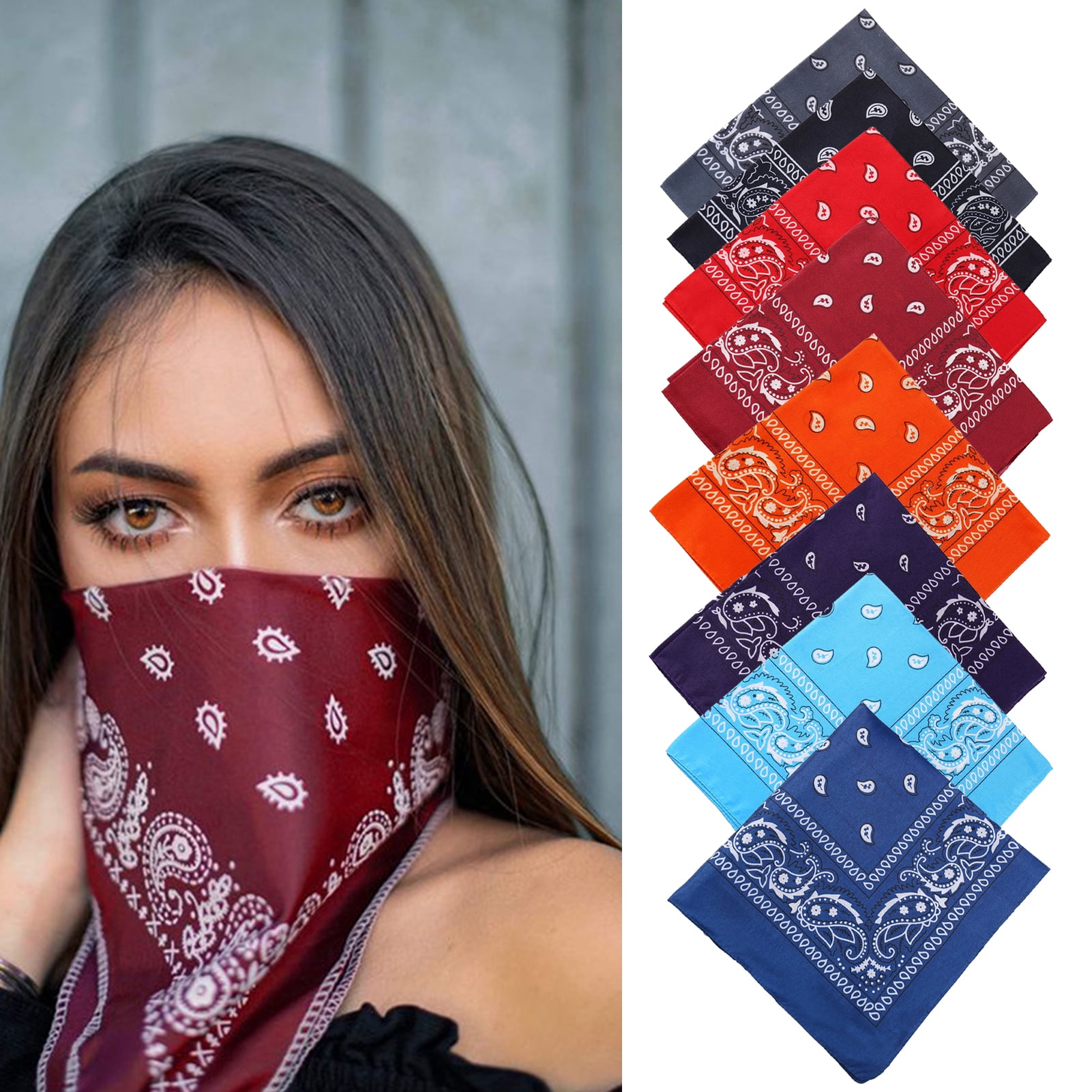 Bandana Carré Unisexe En Coton - Motif Drapeau Jamaïque - Pour Moto, Sport, Déguisement - Taille 55x55 Cm