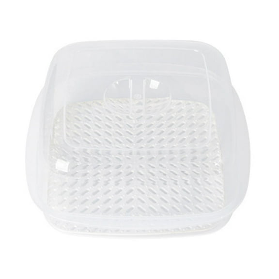 Grofry Non-stick PP Buns Steamer with Lid Hexagon Steaming Hole Microwave Steamer Kitchen Tool Transparent