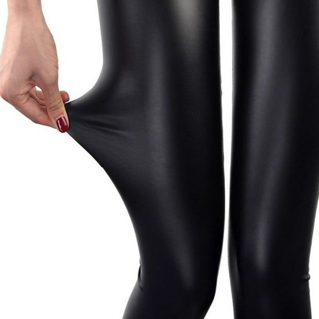 Grofry Pants Skinny High Waist Faux Leather Black Women Pants for Work ...