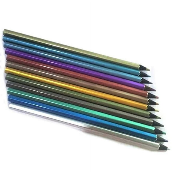 Grofry Pencil 12x Metallic Non-Toxic Colored Drawing Pencils 12 Color Drawing Sketching Pencil