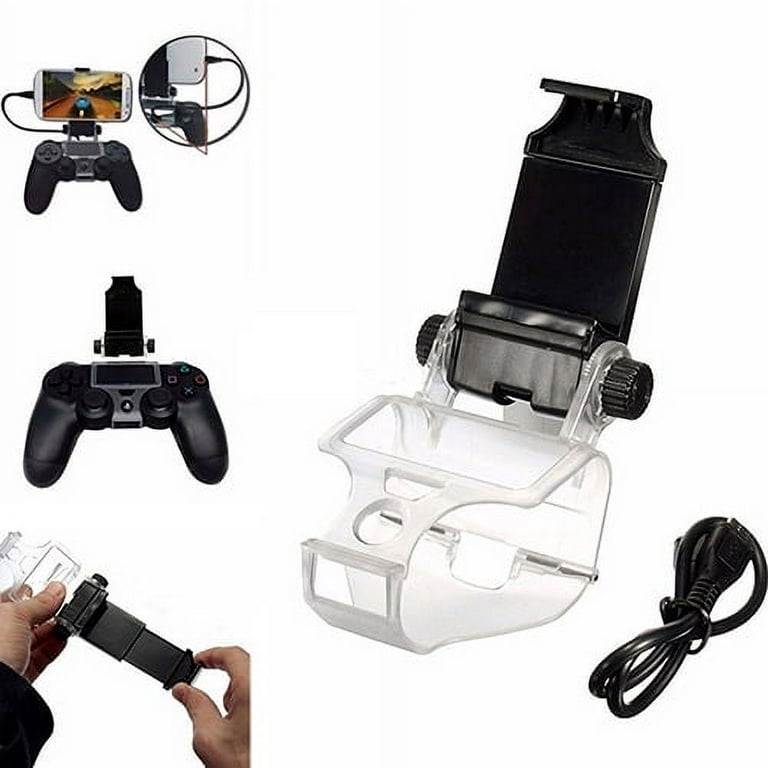 Grofry Plastic Clip on Cell Mobile Phone Clamp Holder for PS4 Controller Android Phone Black