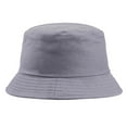 thumbnail image 1 of Grofry Portable Solid Color Folding Fisherman Sun Hat Outdoor Men Women Bucket Cap Dark Grey, 1 of 7