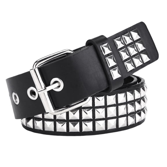 Grofry Punk Style Studded Belt Square Rivets Adjustable Straps Rock Waistband Women Gothic Scene Accessories