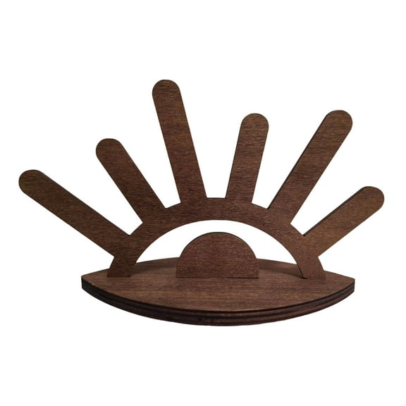 Grofry Ring Display Stand Wooden Jewelry Storage Organizer with 6 Ring Holder Eye-inspired Ring Storage Rack Tabletop Ornament Gift for Her