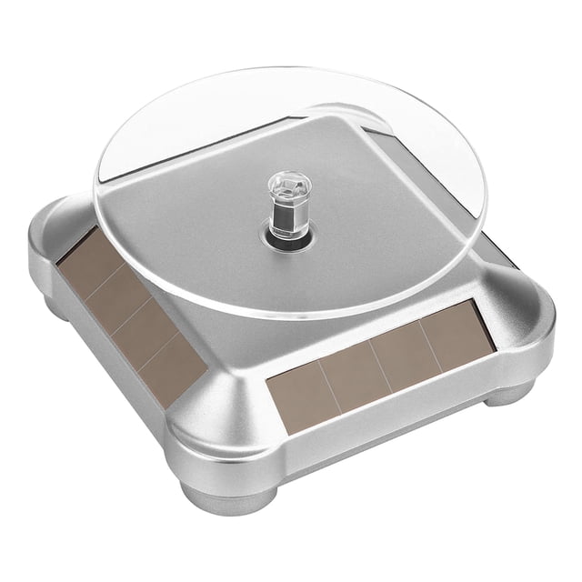 Silver Rotation Display Grofry Solar Rotating Display Stand 360 Degrees Dual Use Stable ...