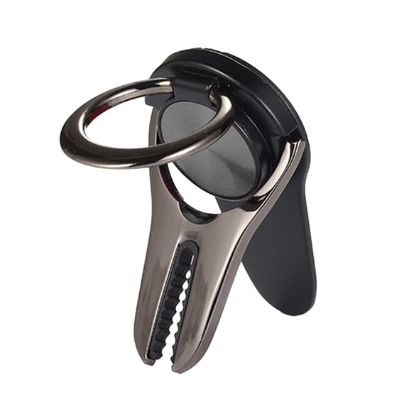 Grofry Universal Alloy 360 Degree Rotating Finger Ring Car Air Vent Phone Holder Stand Black