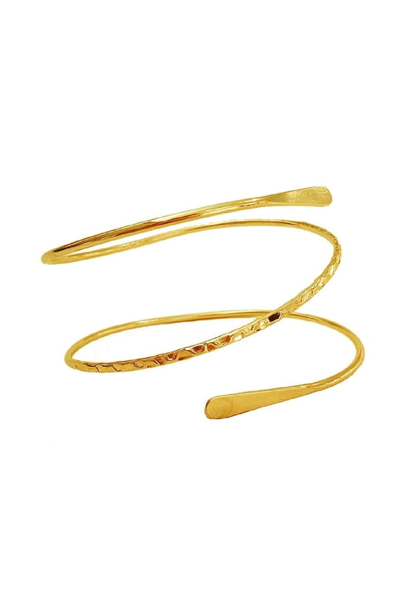 Women Bracelet Open Adjustable Three Layers Polished Electroplated Stainless Lightweight Punk Hip Hop Cool Girl Bracelet Arm Ring Jewelry