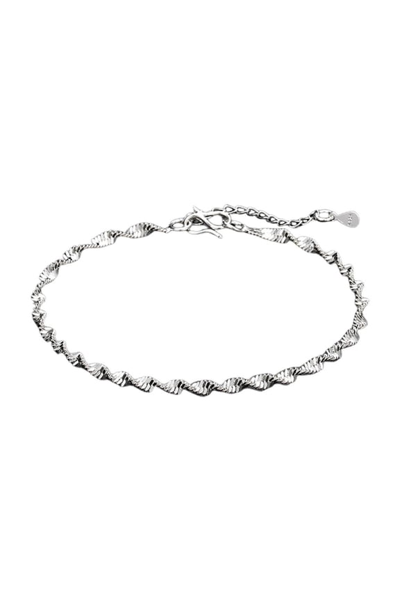 Women Bracelet Twisted Water Wave Adjustable with Extended Length Polished Lightweight Wrist Jewelry Anniversary Gift Lightweight Bangle
