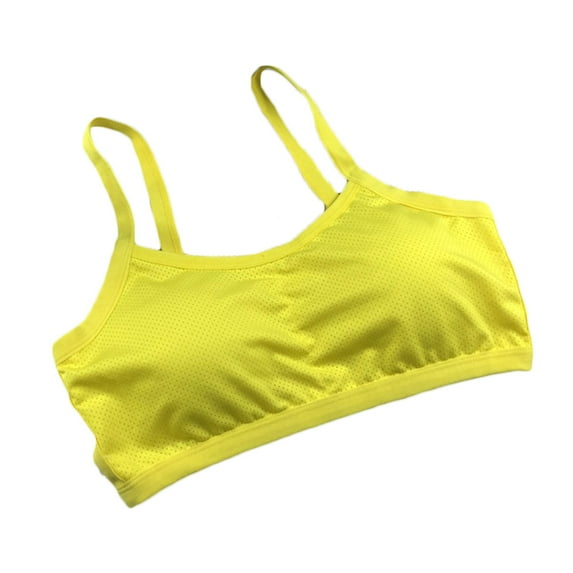 Grofry Women Breathable Stretch Push Up Brassiere Sport Bra Running Vest Underwear Yellow