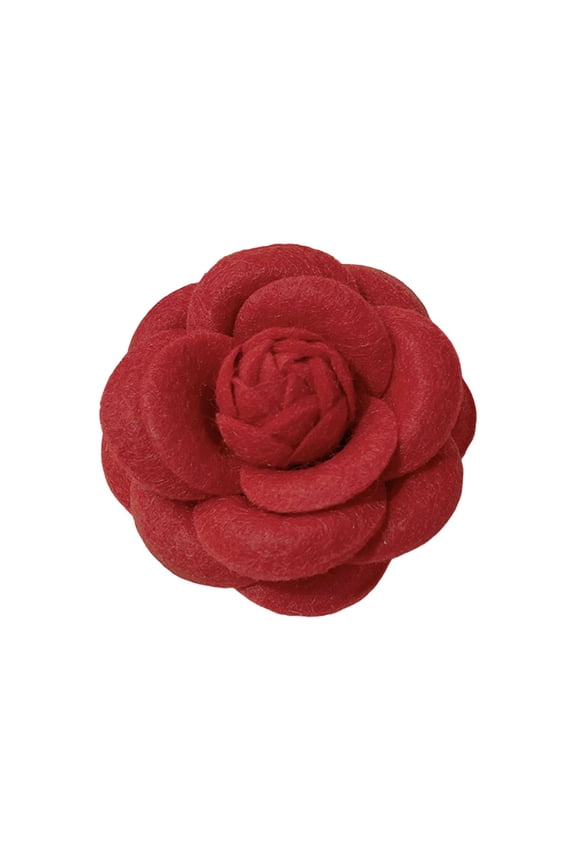 Women Brooch Fabric Camellia Shape Anti-slip Wear-resistant Suit Coat Collar Hat Scarf Decoration Clothes Pin Prom Party Garment Jewelry