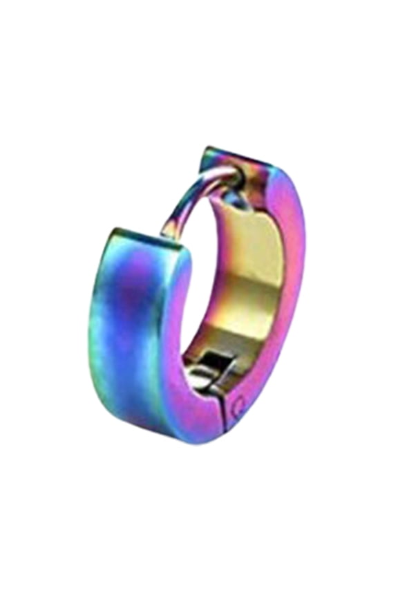 Women Earring,1 Pack Unisex Small Hoop Titanium Steel Plated Huggie Earring Jewelry Gift 5 Colors 4x9mm