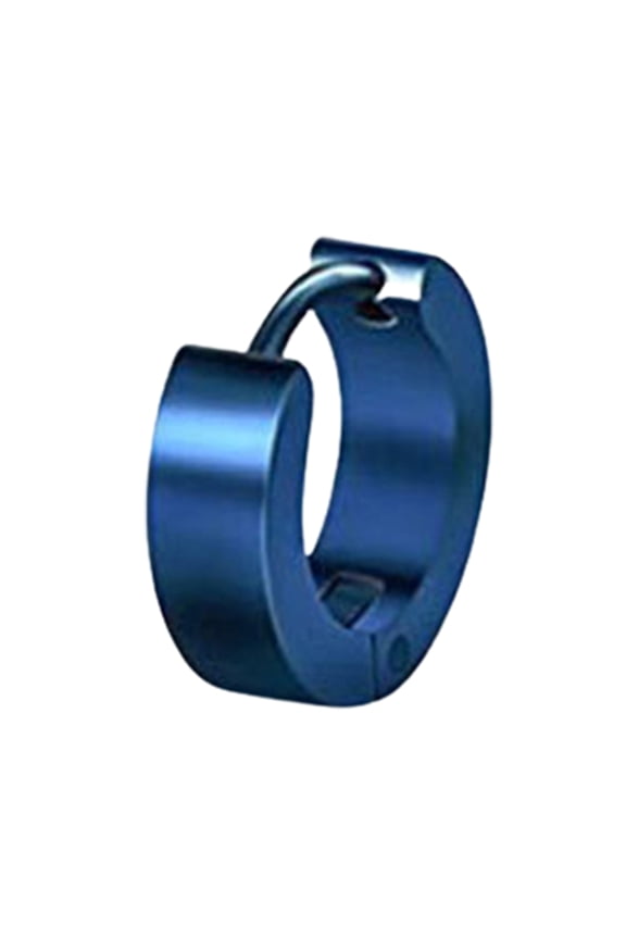 Women Earring,1 Pack Unisex Small Hoop Titanium Steel Plated Huggie Earring Jewelry Gift Blue 4x9mm