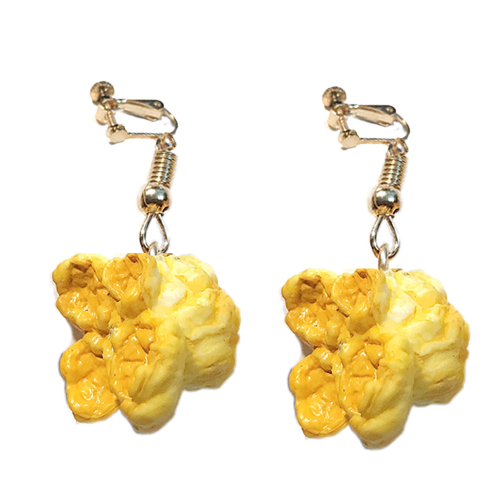 Grofry Women Earring,Funny Popcorn Food Dangle Ear Clip Hook Earrings Party Club Jewelry Gift Caramel Ear Clip - image 1 of 7