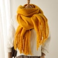 thumbnail image 1 of Grofry Women Fall Scarf Elastic Thickened Tassel Decor Warm Soft Cozy Wide and Long Neck Shawl, 1 of 7
