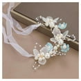 thumbnail image 1 of Grofry Women Flower Hairband Adjustable Faux Pearl Fairy Girls Flower Children Wreath Photo Prop Bridal Wedding Headband Flower Crown Hair Accessories, 1 of 8