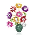 thumbnail image 1 of Grofry Women Flower Vase Rhinestone Inlaid Brooch Pin Corsage Lapel Jewelry, 1 of 8