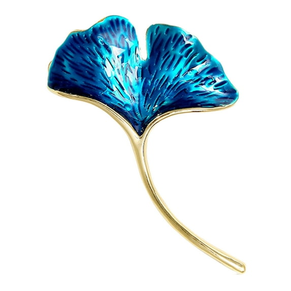 Grofry Women Ginkgo Leaf Shape Brooch Pin Enamel Tree Leaf Badge Coat Sweater Scarf Pin Clothes Accessories Gift