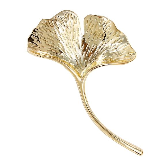 Grofry Women Ginkgo Leaf Shape Brooch Pin Enamel Tree Leaf Badge Coat Sweater Scarf Pin Clothes Accessories Gift