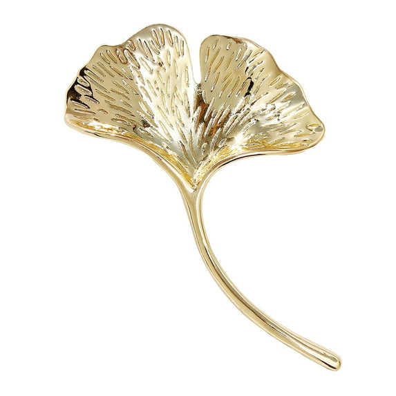 Grofry Women Ginkgo Leaf Shape Brooch Pin Enamel Tree Leaf Badge Coat Sweater Scarf Pin Clothes Accessories Gift