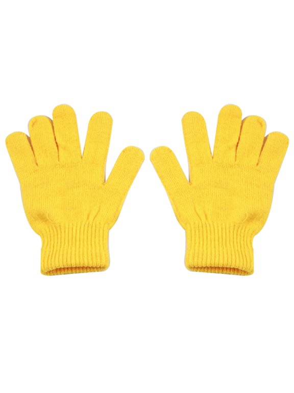 Women Gloves Solid Color Men Winter Soft Warm Magic Full Finger Glove Gift One Size