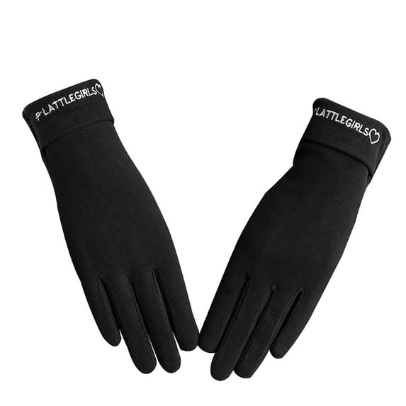 Grofry Women Gloves,Winter Warm Thicken Glove Full Finger Riding Cycling Mittens Black
