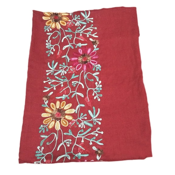 Grofry Women Scarf,Embroidered Flower Scarf Cotton Long Wrap Bandana Scarves Girl Shawl Gift