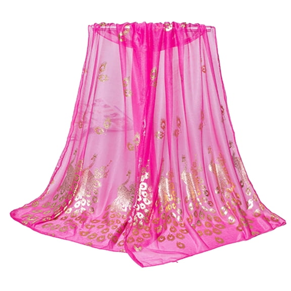 Grofry Women Scarf,Peacock Printed Chiffon Scarves Long Wrap Shawl Stole Gift