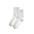thumbnail image 1 of Grofry Women's Coffee Mid-Calf Lace Socks Retro Fungus Edge Stacked Sweat-Absorbent Breathable Elastic Long Stockings Versatile Cute Design for Daily Sports, 1 of 8