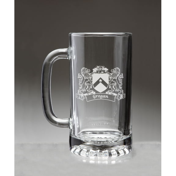 Grogan Irish Coat of Arms Beer Mug with Lions